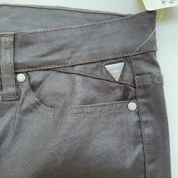 Guess Men's Brown Coated Slim Straight Jeans Size 36X32 - Picture 3 of 11